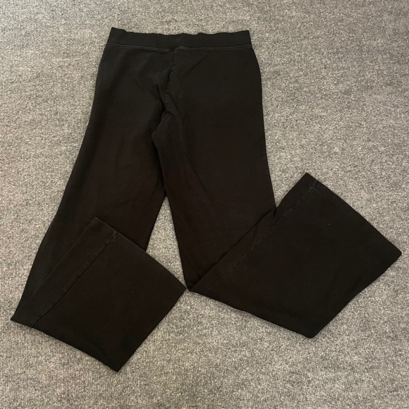 Victoria's Secret Black Lounge Pants Flare Leggings Bootcut Flocked Wings Large - Picture 3 of 10